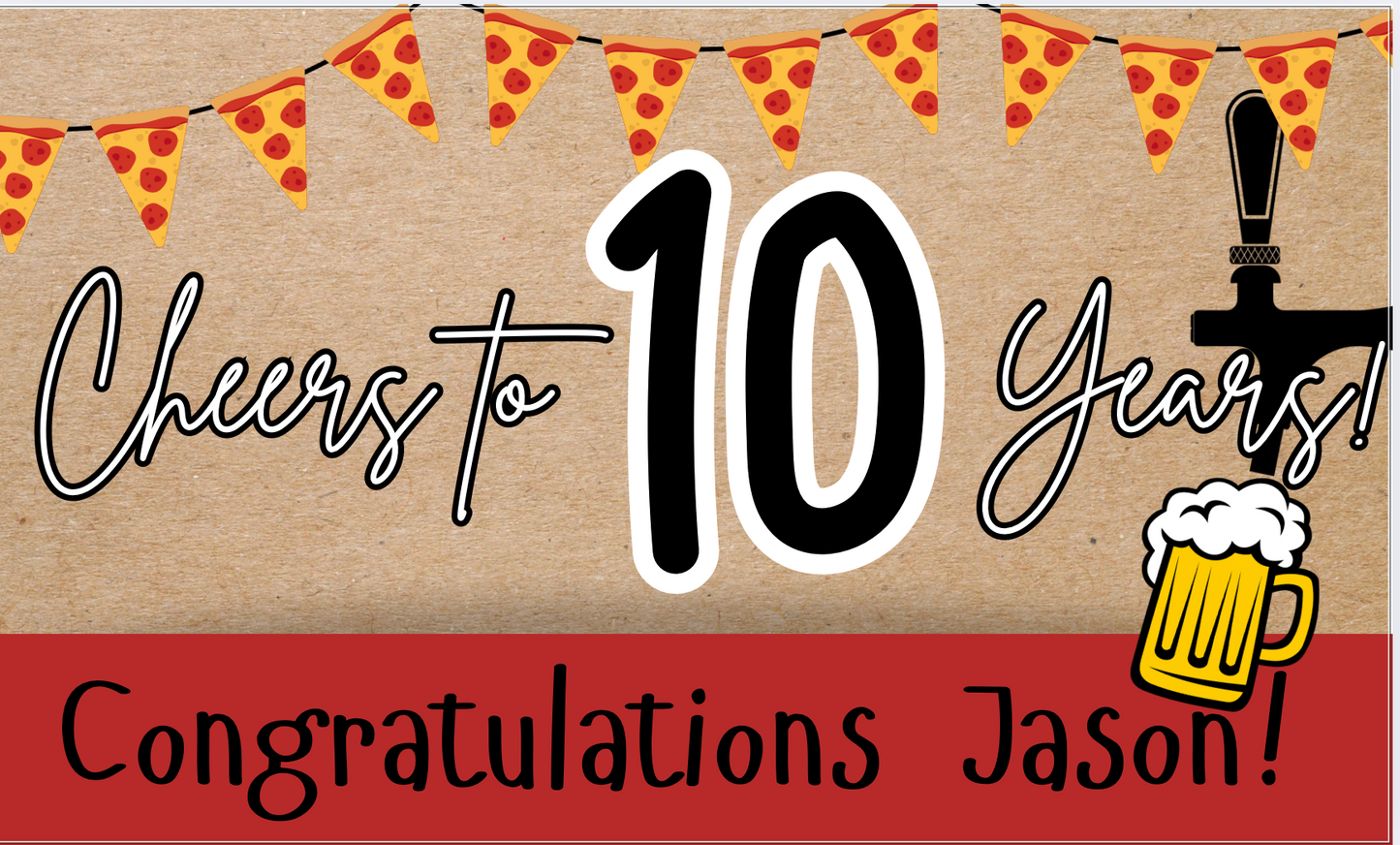 Pizza Anniversary Banner