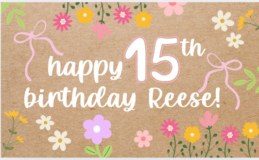 15th Birthday Banner