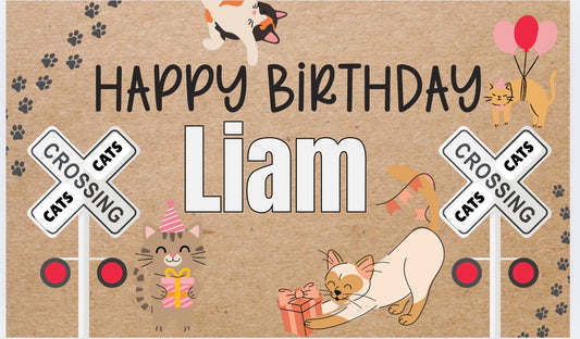Cat Birthday Banner