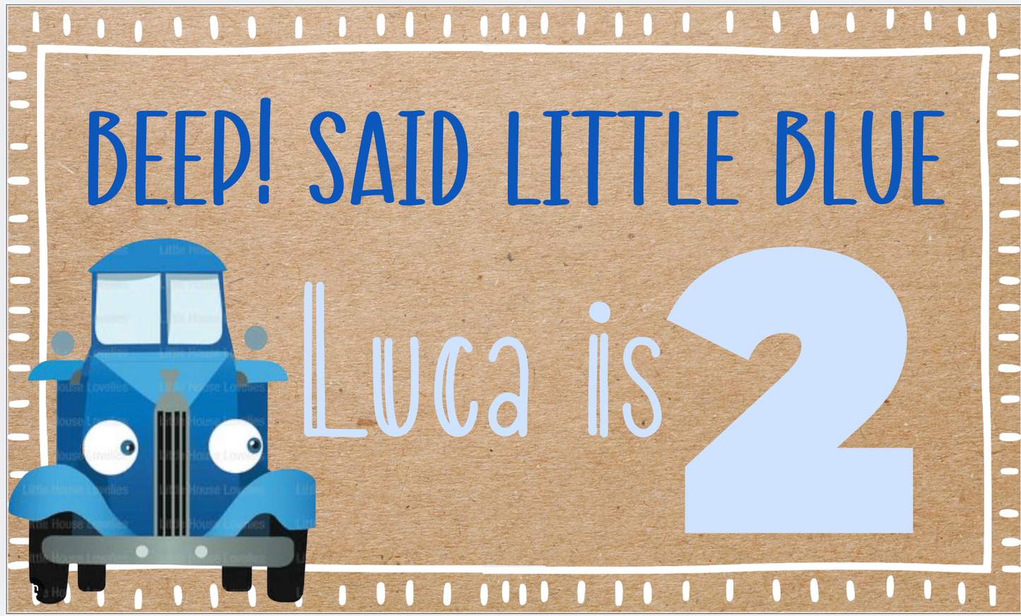 Little Blue Truck Banner AND Photo Prop